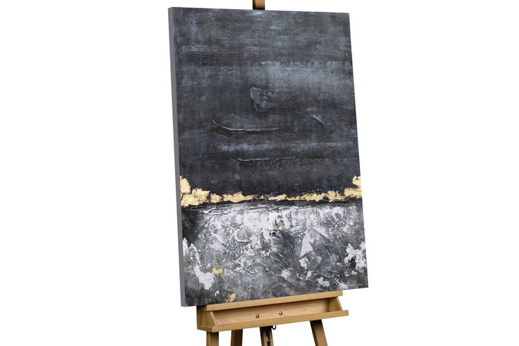 Handgemaltes Gemälde Acrylfarbe 75x100cm Schwarz