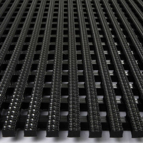 FLOORDIREKT Antirutschmatte Multi-Grip - Antibakterielle Beschaffenheit - 13,5 mm Stärke - Schwarz - Rollenware - 120 x 100 cm