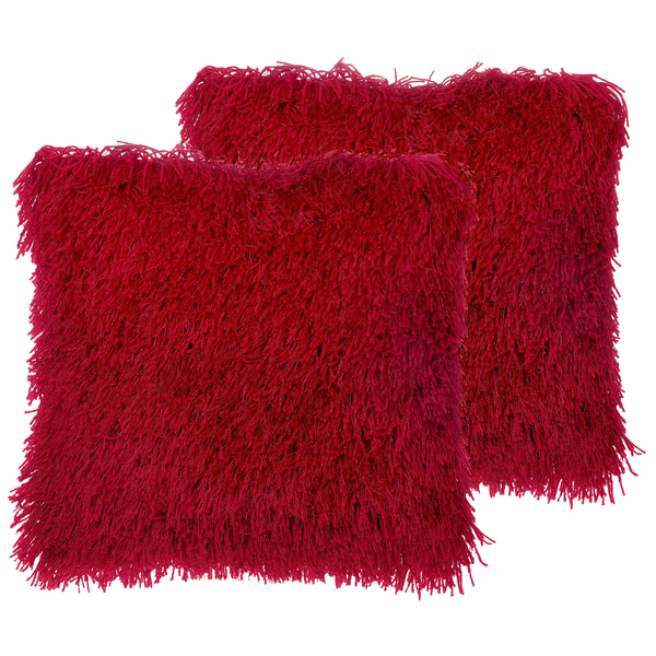 Dekokissen 2er Set CIDE 45 x 45 cm Dunkelrot Ohne Muster