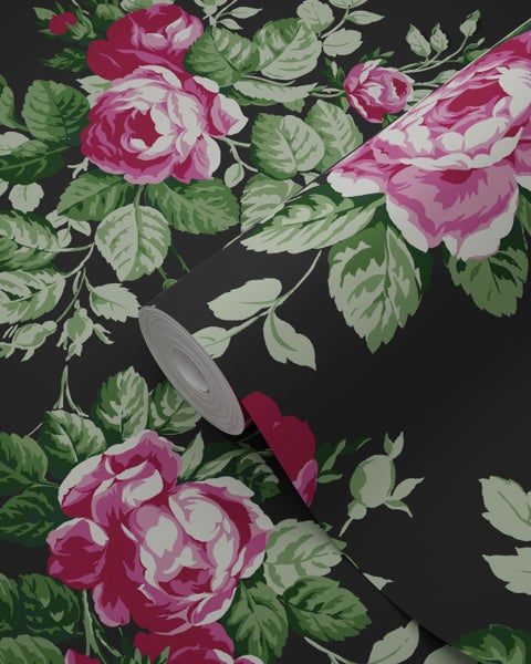 Tapetenrolle mit Rosenmuster