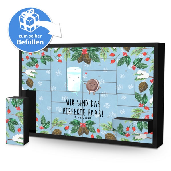 Mr. & Mrs. Panda Befüllbarer Adventskalender Milch Keks - Blau Pastell
