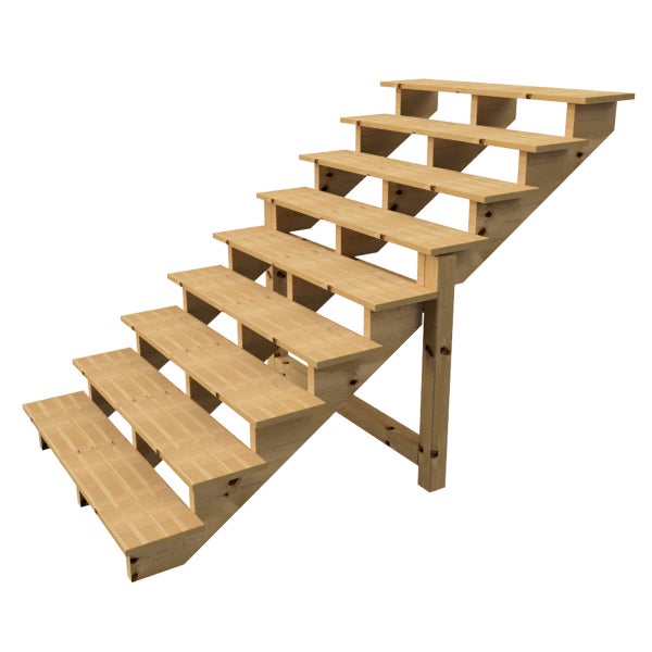 Holztreppe mit sieben Stufen