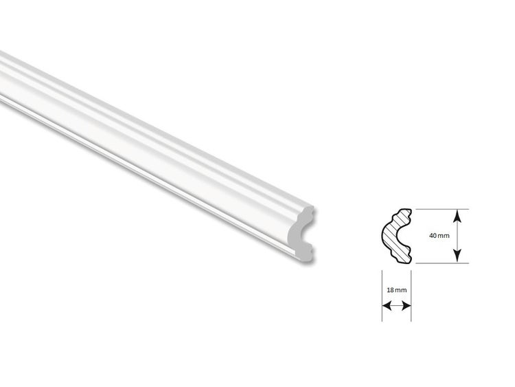 1 Stück / 2 Meter Sockelleisten Fußleisten Bodenleiste - weiß - hartes Material - Dekor - Wand - Boden - Decke (DP1)