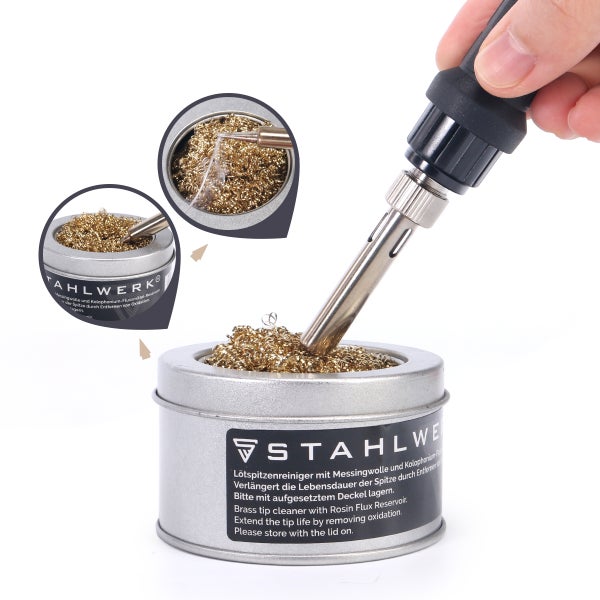 Lötzubehör Set mit Lötkolbenspitzen-Reiniger, Lötpaste & Lötpaste