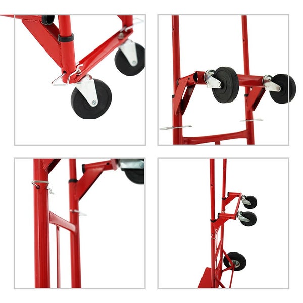 PROREGAL Stahlrohr-Sackkarre mit Standardschaufel und Gummibereifung HxBxT 133x55x46cmTraglast 200kg Rot