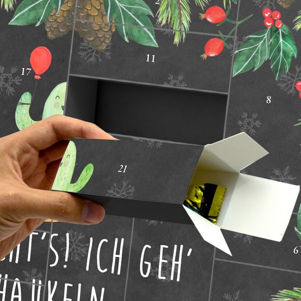 Mr. & Mrs. Panda Befüllbarer Adventskalender Kaktus Luftballon - Schwarz