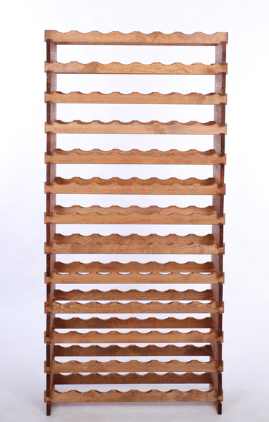 Weinregal VINOTECA FLEX PRO HxBxT 177x84x28cm 104 Flaschen auf 13 Ebenen Massives Kiefernholz Braun geölt
