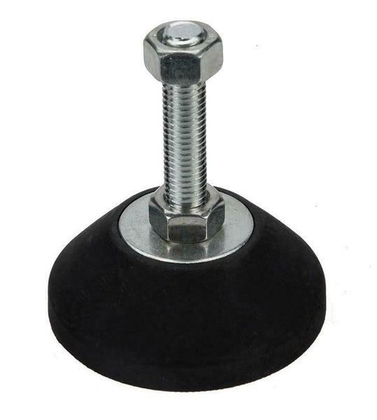 Verstellbarer Maschinenschuh mit Gewindestange und Mutter aus Metall und Gummi