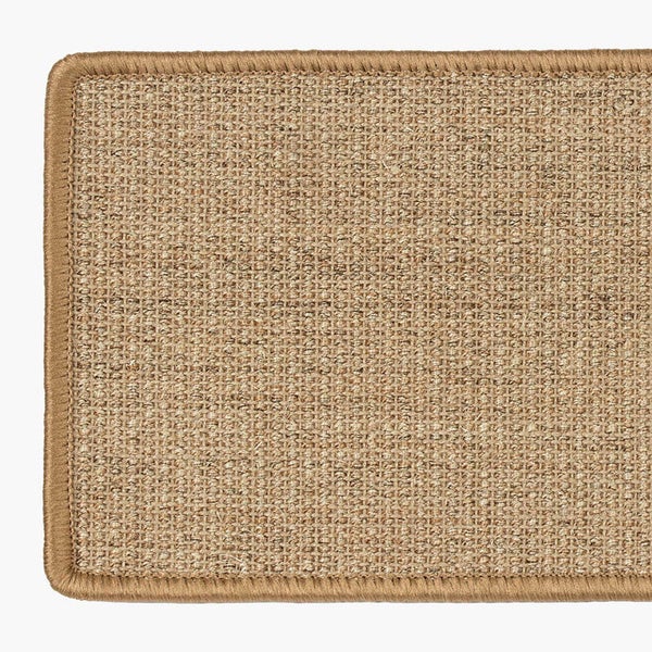FLOORDIREKT Stufenmatte aus Sisal - Pure Nature - Umkettelt & Selbstklebend - Kork - 23,5 x 65 cm - Rechteckig ohne Lippe