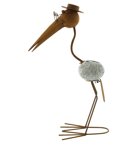 FRANK FLECHTWAREN | LED-Vogel Rost, METALL, KUNSTSTOFF, 33 x 14 x 46,5 cm