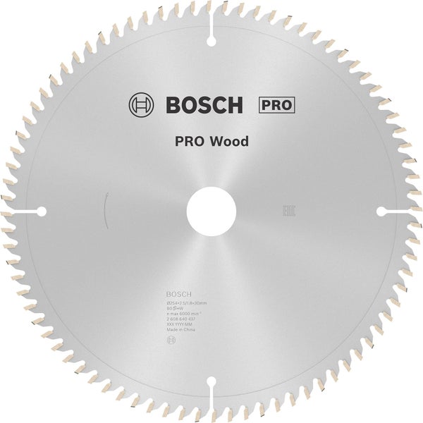 Bosch PRO Wood Kreissägeblatt 254 x 2,5 x 30 mm - 2608640437