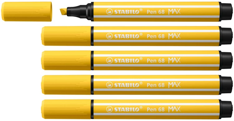 STABILO Filzstifte Pen 68 MAX, 5er Set, gelb