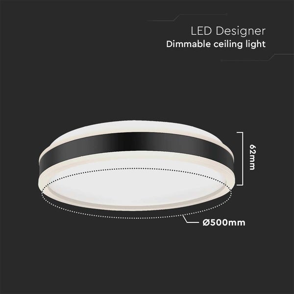 V-TAC VT-7758-B - Dimmbare Lichtkuppeln - IP20 - Schwarzes Gehäuse - 42 Watt - 4400 Lumen - 4000K