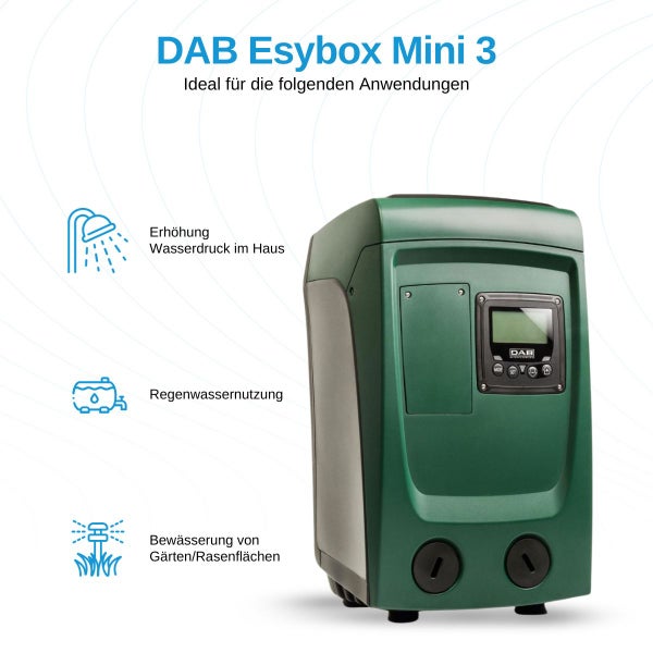 DAB Esybox Mini 3 Hauswasserwerk zur Druckerhöhung und Gartenbewässerung