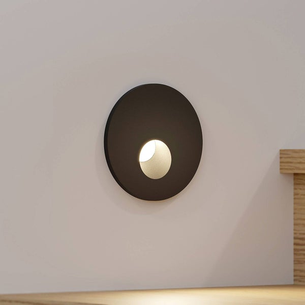 Arcchio LED Wandeinbaustrahler Vexi (Modern) in Schwarz aus Aluminium (1 flammig, ) Wohnzimmerleuchte