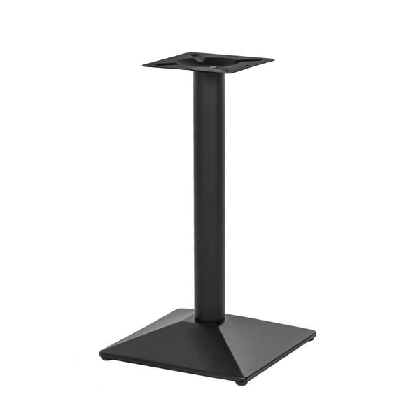 Tischgestell mit quadratischer Bodenplatte und runder Säule aus Metall