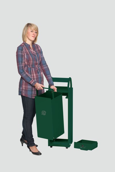 PROREGAL Kombiascher Mit Schloss Und Blenden 35 Liter HxBxT 97,5 x 30,5 x 26,5 cm Stahl Grün