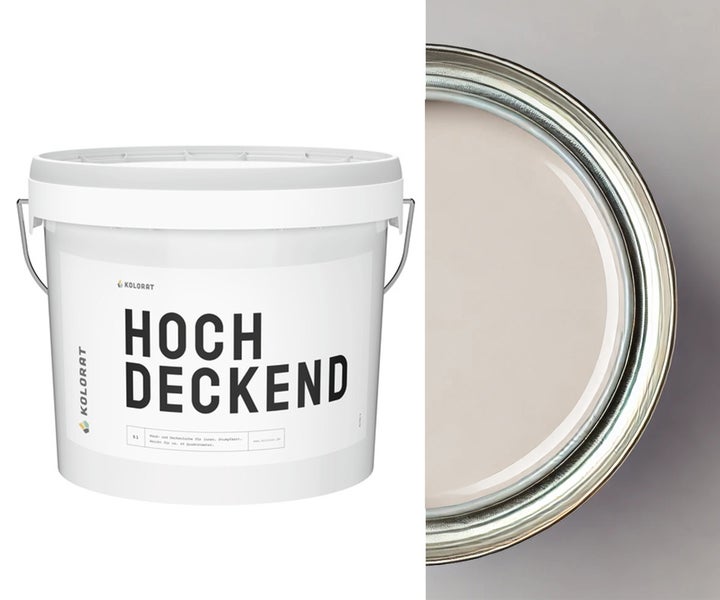 Kolorat matte Wandfarbe Hochdeckend – Helles Beige K/5-9-16-1/T – 2.5L  Matte Wand- & Deckenfarbe, höchste Deckkraft, geruchsarm, atmungsaktiv, leichte Verarbeitung. Hochwertige Innenfarbe für alle Räume.