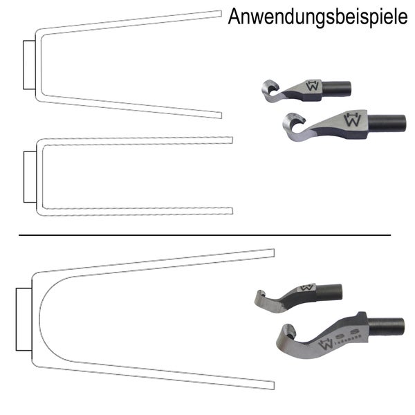 Drechselwerkzeug Wiedemann HSS Ausdrehhaken Set inkl. Aluminiumheft mit ausziehbaren Haltestangen