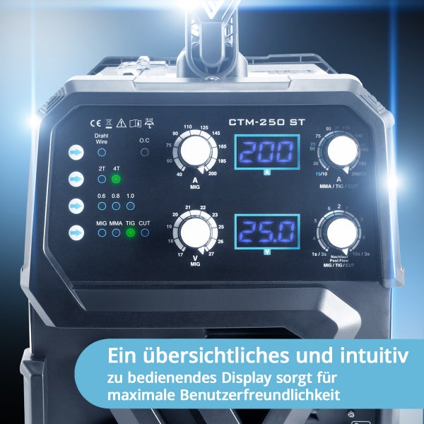 STAHLWERK 4 in 1 Kombi-Schweißgerät CTM-250 ST mit 200 A und 50 A Plasma-Funktion