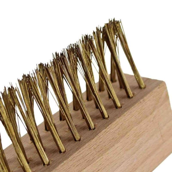 Unkrautbürste (Messing) mit Auskratzharken