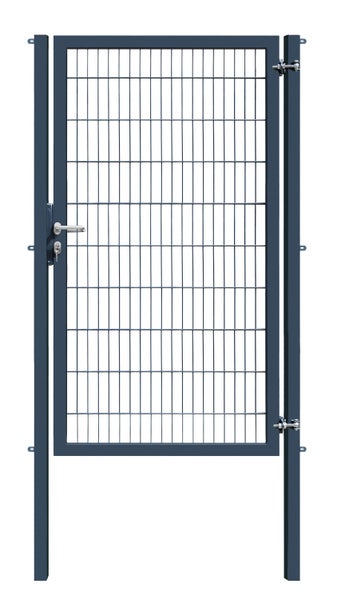 Gartentor aus Metall mit Türgriff und Schlüssel