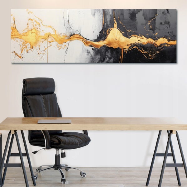 Leinwandbild Abstrakt Leinwand Bilder Wandbild Modern Wohnzimmer 145x45 cm
