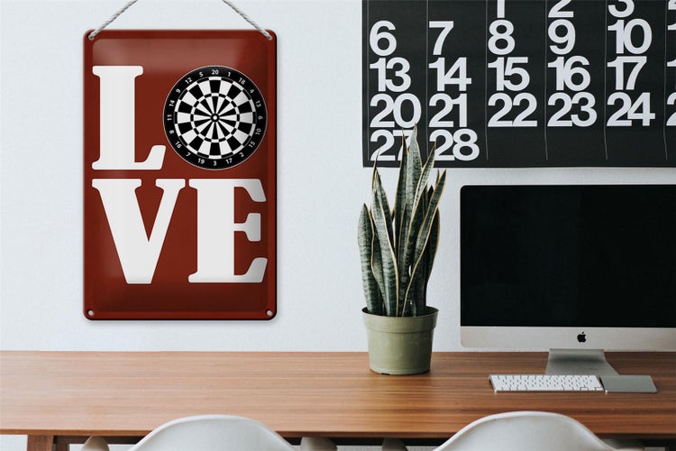Blechschild Spruch 20x30cm Love Dart Schild