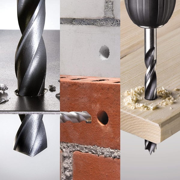kwb Power-Box 101-tlg. Bohrer- und Bit-Set, bestehend aus Bits, Stecknüssen, Stein-Bohrer, Holz-Bohrer, Metall-Bohrer & Fräs-Bohrer in robuster Box mit Tragegriff