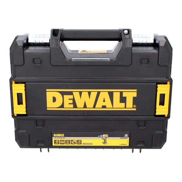 DeWalt Werkzeugkoffer für 18 Volt Akku Schlagbohrschrauber mit Tragegriff und Verschlüssen. DeWalt Logo.