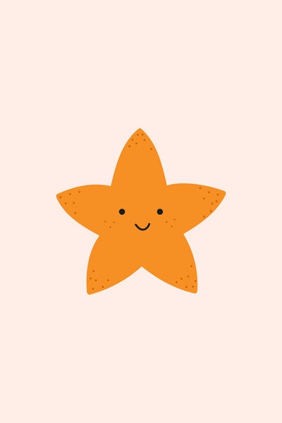 Illustration eines Seesterns mit Gesicht