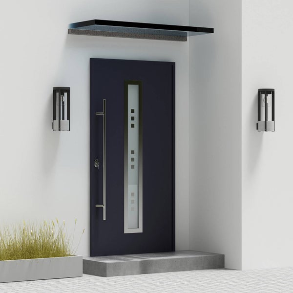 Lucande Wandleuchte außen Overa (spritzwassergeschützt (Modern) in Alu aus Aluminium (1 flammig, E27) - Außenwandleuchten Wandlampe Led Außenlampe Outdoor für Außenwand/Hauswand Haus