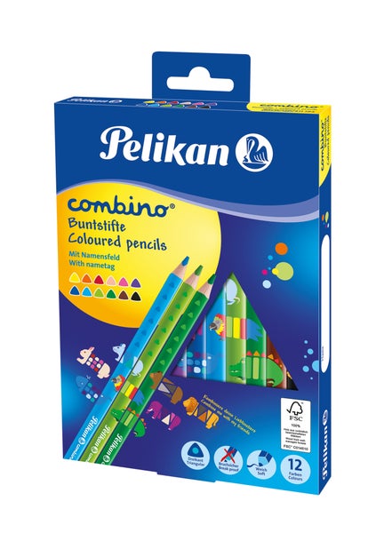 Pelikan Buntstifte Combino dreieckig dick, 12er Set