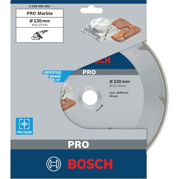 Bosch PRO Marble Diamanttrennscheibe 230 x 22,23 mm - 2608602693