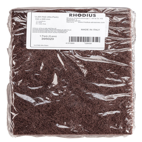 RHODIUS  VLS PAD 5ER MIX-PACK, 1 Stück, 152 x 229 mm für Edelstahl, Stahl, Metall, Farbe, Lack, Füller, Spachtel, PROline