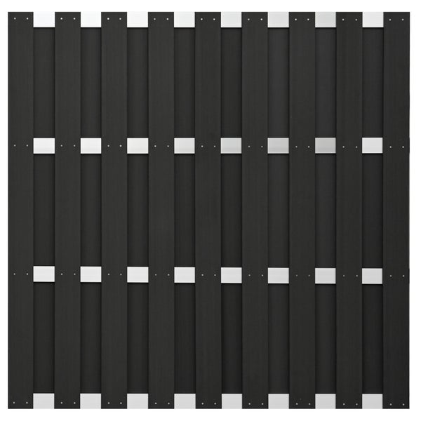 GartenLand WPC Bretterzaun Relax ca. 180 x 180 cm Anthrazit Aluminium Silber Ohne Pfosten