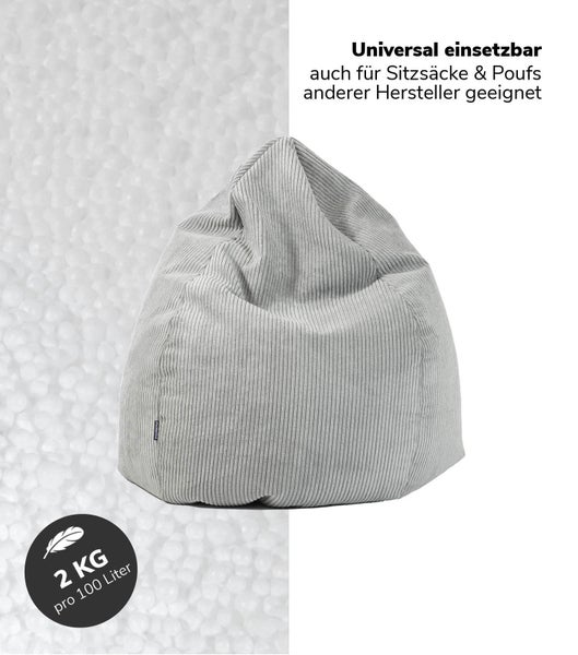mokebo Sitzsack-Füllung ca. 100 Liter ‘Der Nachfüller’, EPS-Perlen Nachfüllpack und Sitzsack Füllmaterial