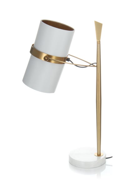 Minimalistische Tischlampe weiß, Klassisch Moderne Nachttisch Lampe | Wohnzimmer Esszimmer Leuchte
