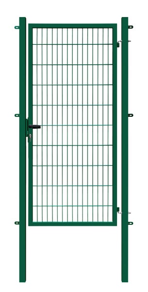 Gartentor aus Drahtgitter mit Schloss und Pfosten