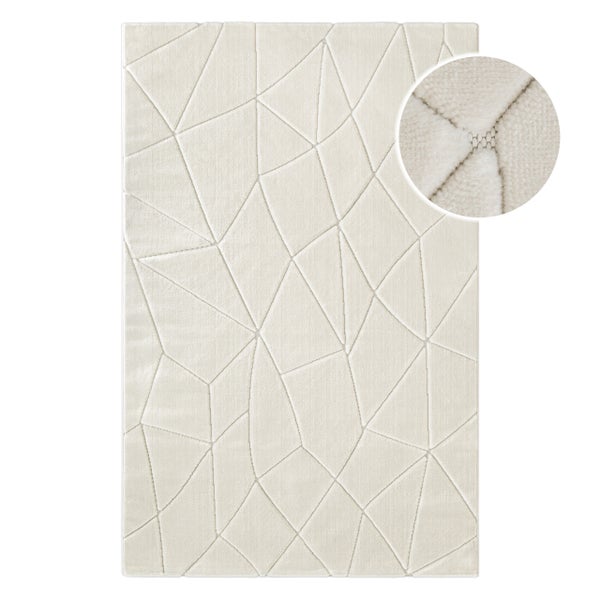 Kurzflorteppich Creme Weiß Unplugged WECONhome 200x290 cm