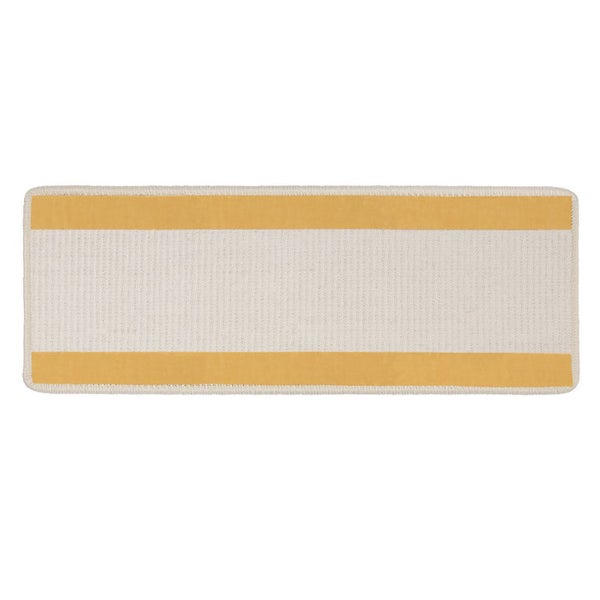 FLOORDIREKT Stufenmatte aus Sisal - Pure Nature - Umkettelt & Selbstklebend - Elfenbein - 23,5 x 65 cm - Rechteckig ohne Lippe