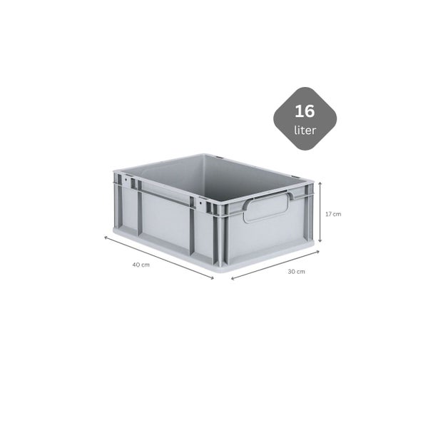 PROREGAL Spar Set 10x Eurobox Nextgen Economy Mit Scharnierdeckel & Roten Schiebeschnappverschlüsse Griffe Geschlossen HxBxT 17 x 30 x 40 cm 16 Liter