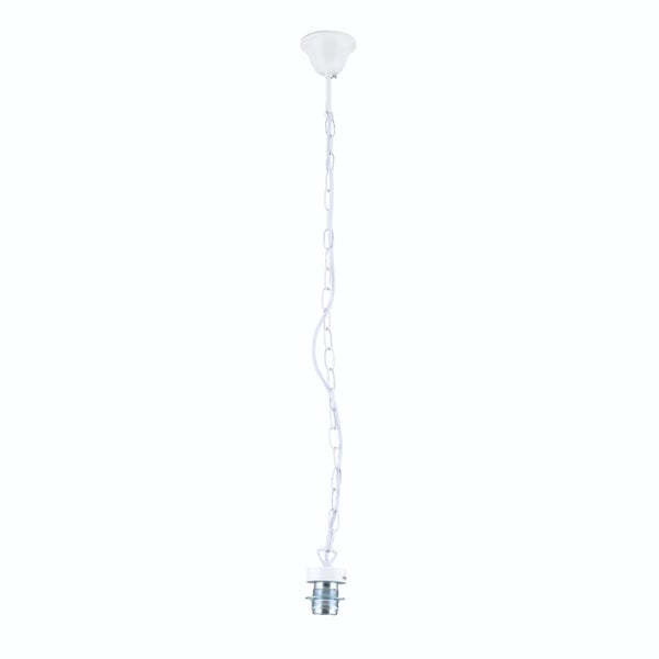Kettenaufhängung 100cm Aufhängung mit Fassung E27 Schraubring Lampenaufhängung Lampen Kette Weiß
