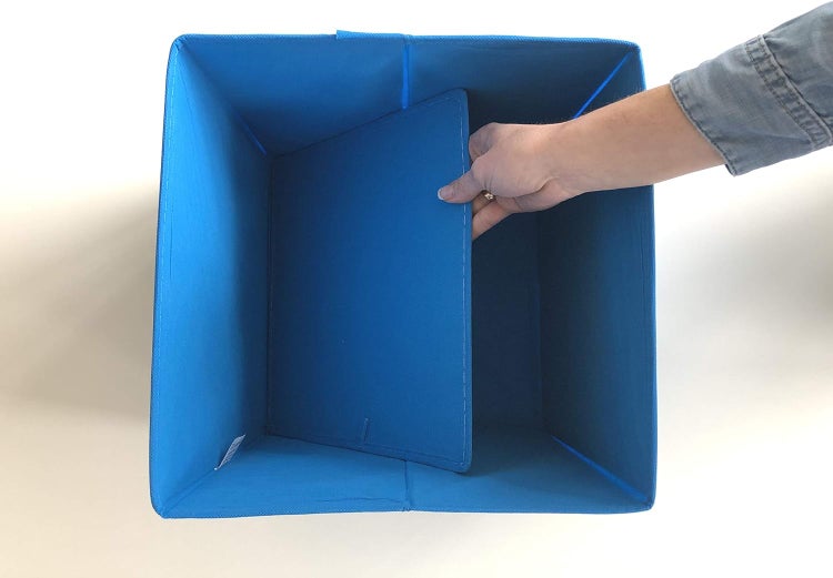 ADOB 3er Set Faltbox, Aufbewahrungsbox, Aufbewahrungskiste in Würfelform mit Griff, Farbe Hellblau