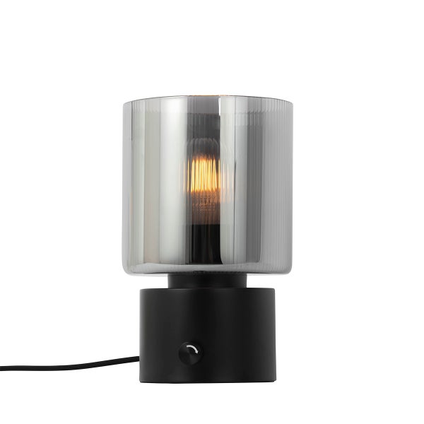 Tischleuchte mit Glasschirm und Dimmfunktion