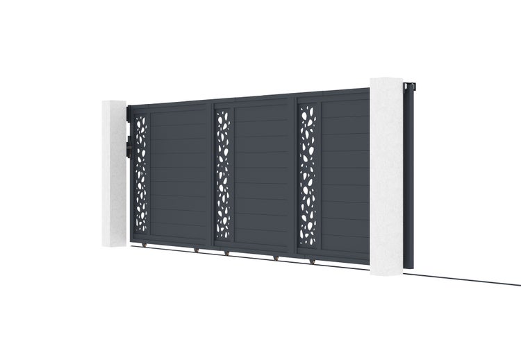 Schiebetor 5m SUNNY H.160 graues Aluminium