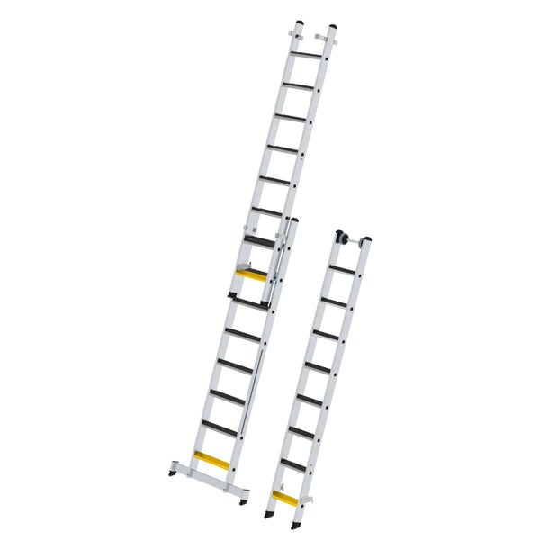 PROREGAL Stufen-Mehrzweckleiter 3-Teilig mit Traverse und Clip-Step R13 3 x 8 Stufen