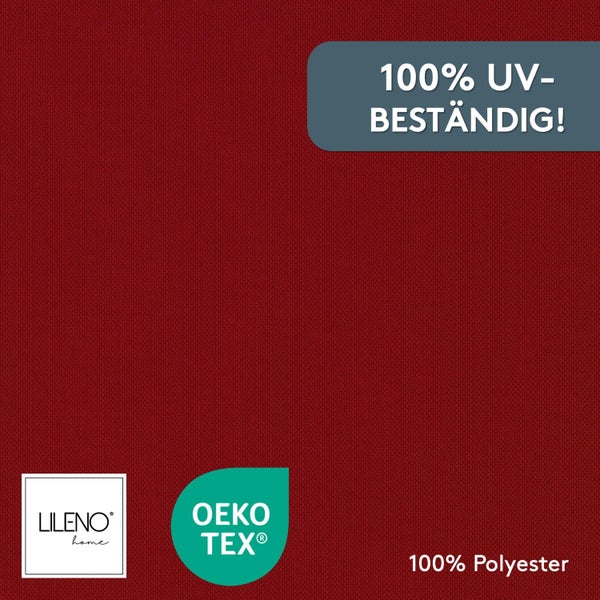 Polyester-Stoff von Lileno Home, 100 Prozent UV-beständig und Oeko-Tex zertifiziert.