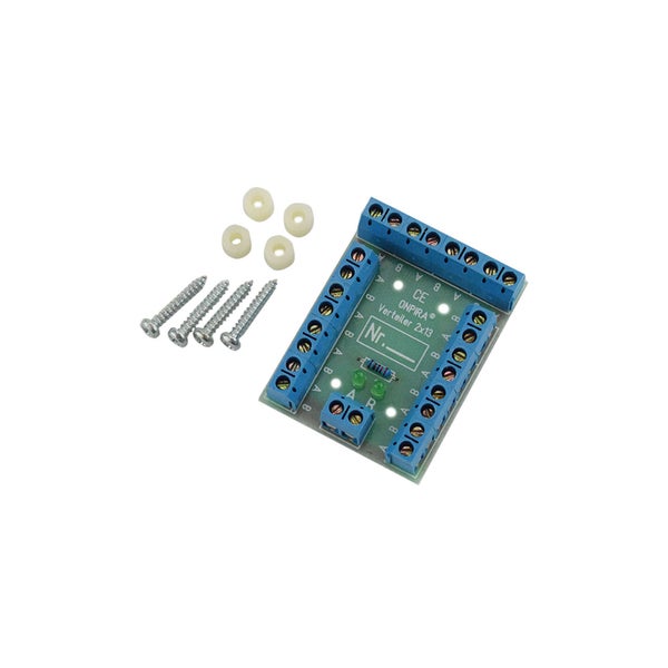 ONPIRA Verteiler 2x13 mit Schraubklemmen inklusive Befestigungsmaterial zur elektrischen Installation.