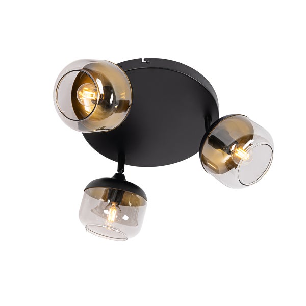 Deckenleuchte mit drei Glaslampenschirmen